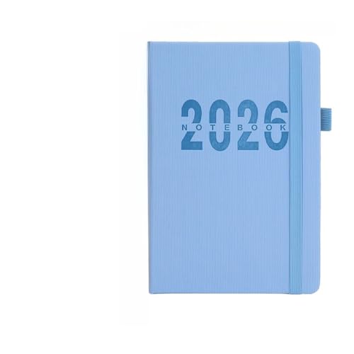 GIUPLFDTG2026年スケジュール帳 A5サイズ 英語表記 日次計画・年間カレンダー 1日1ページ式手帳 (a5,ブルー)
