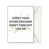 Funny Birthday Card for Mom from children | Gift for Bday from son or daughter | For mother from kids | Great for Any Year or milestone | 30th 40th 50th 60th 70th w/ envelope & seal