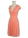 oxiuly Women's Chic Cross V-Neck Cap Sleeve Casual Summer Dress with Pockets Stretchy Cotton A Line Party Tea Dresses OX296 (L, Coral)