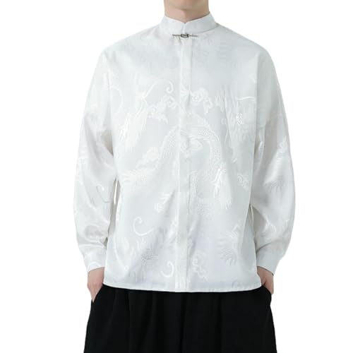 Chemise jacquard homme motif dragon style chinois vintage