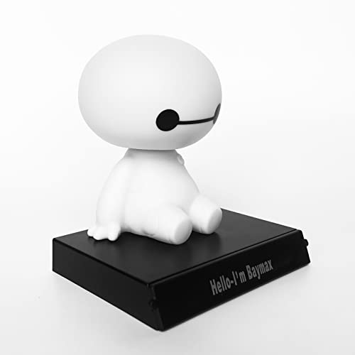 Ituble Anime Baymax Car Accessories Interior For Women Men Bobbleheads Figures Car Dashboard Decorations Bobble Head Car Dash Board Decor Funny Car Ornaments Charm Accessories With Phone Holder (C2) #TOP5