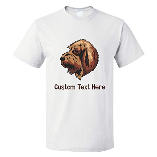 Custom Funny Graphic T Shirts for Men Basset Griffon Vendeen Grand Head Cotton Top White Personalized Text Here 3X Large