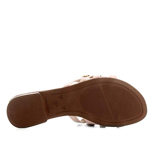 Rasteira Drezzup Strass Pérolas - Nude - 34