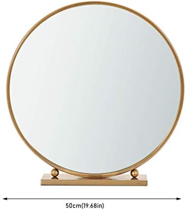 Mirrors Dressing Table with Drawers， Round Illuminated Countertop Cosmetic HD Simple Style Finishing for Dorm Room Bedroom Tabletop (Size : 60cm) image 5