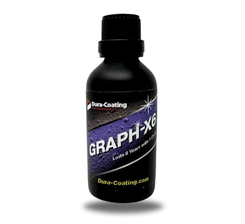 DURA-COATING TECHNOLOGY, Graph-X6-10H Graphene Coating, Ceramic Nano Coating for Car Detailing, Maximum Shine & Longevity, 6 Years of Car Protection - 60ml Bottle of Graphene Coating