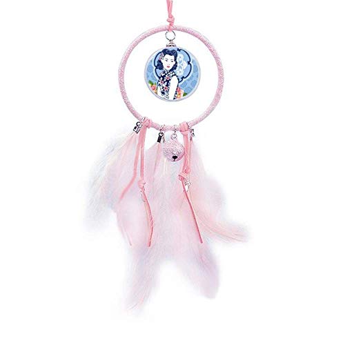 Atrapasueños Chino Pequeño de Flor Azul Decoración Dormitorio de Mujer 2