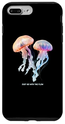 Awesome Cute UnderWater Fish Sea Just Go With Flow JellyFish �X�}�z�P�[�X iPhone 7 Plus/8 Plus �p