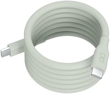 CIO スパイラルシリコンケーブル USB-CtoC 急速充電 マグネット吸着 充電ケーブル PD240W データ転送（1m, カームブルー）