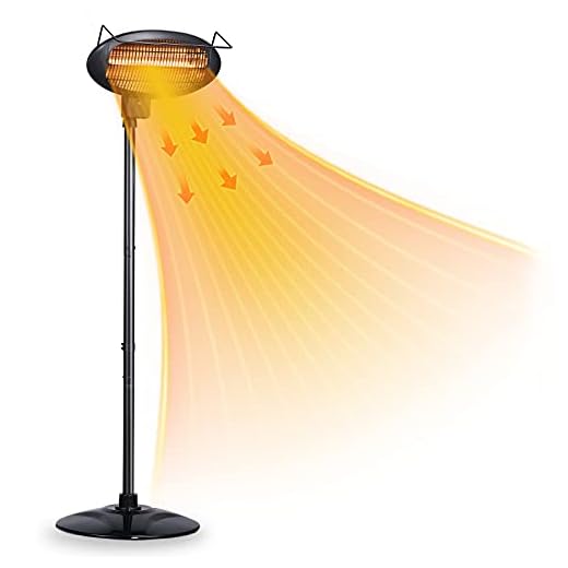 Outdoor Electric Heater - 1500W Patio Heater, 3 Power Level Heater for Outdoor & Indoor, Tip-over & Overheat Protection, Waterproof for Courtyard & Garage, Freestanding, Height & Angel Adjustable