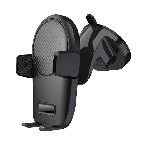 Image of Car Mobile Holder | Dashboard and Windshield Mount | Flexible Gooseneck Arm with 360 Rotation | Motorized Clamping Status Screen | Pack of 1