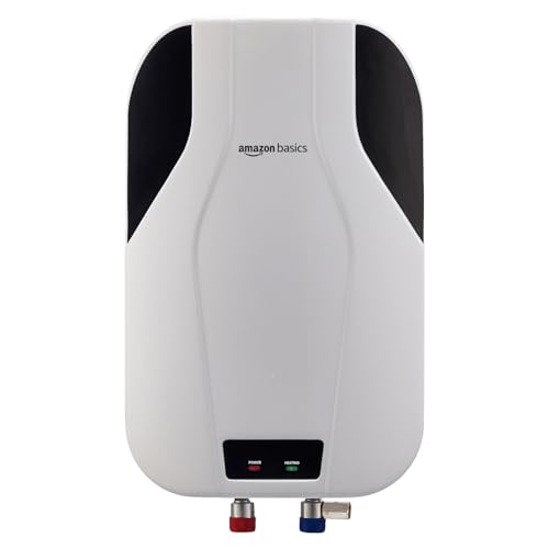 Image of Amazon Basics 5.9L Instant Water Heater | 3KW | Geyser with PP Body & SS Tank | Corded Electric | Rust Proof | 4 Level Safety | White