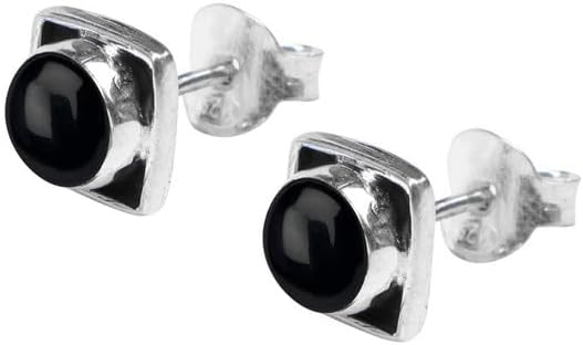 Miniatura 10 de Turquoise Stone Stud Earring, 925 Sterling Silver Stud Earrings for Women Girls, Natural Gemstone Stud Earring, Round Stone Stud Earrings, Gift