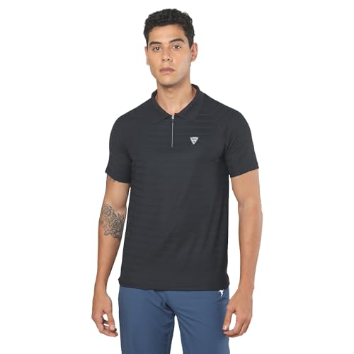 Image of TECHNOSPORT Men's Polyester Slim Fit Polo T-Shirt - (P691 P) Pack of 1