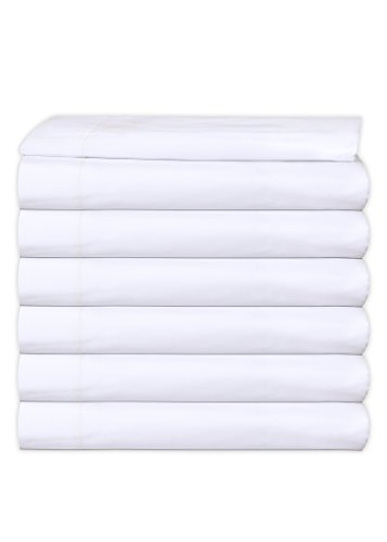 GOLD TEXTILES 24 Bulk Pack Twin Flat Sheets (66"X108") Bright White T-200 Percale