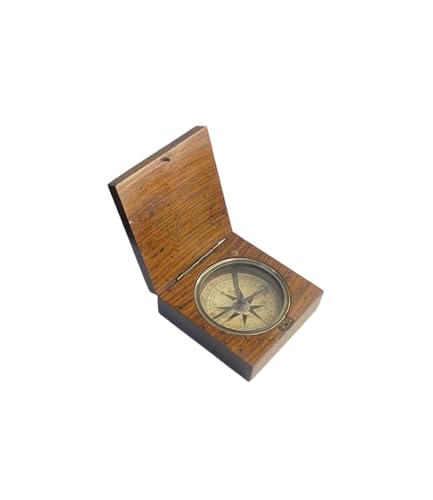 Lewis and Clark Expedition Nautical Compass – Handmade Wooden and Brass Authentic Compass – USA History Gift – Nautical Décor for Men & Women, Anniversary & Corporate Gift