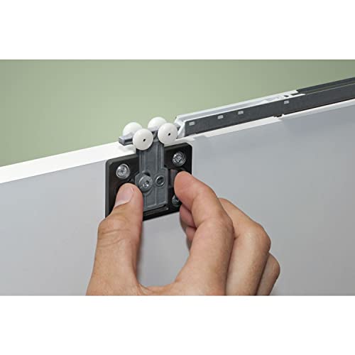 HAWA Clipo 26/36 Damping System (Sliding Door Fitting), Door Damper for 2 Sliding Doors up to 26 kg, Black