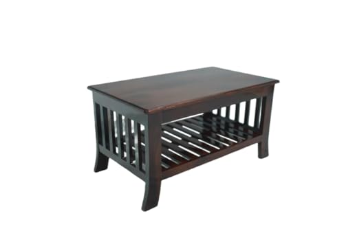 Image of WELLBORN Wooden Center Table /CoffeeTable /Sheesham Wood Tea Table for Living Room, Bed Room, Waiting Room, Hotels, Office, Restaurant, CAF (38xW20xH17.5 Inch)