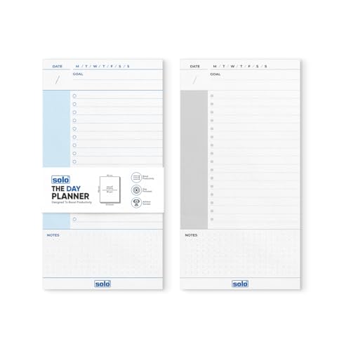 Image of SOLO B6 Daily Planner with 50 Tear-Off Sheets, 80 GSM Planner to Track Productivity & Schedule Your Day, Manage To-Do List, Goals & Budget Tracker, Ideal for Office, Home & School (Pack of 2)