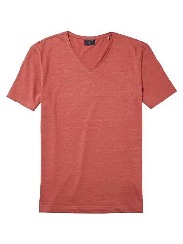 OLYMP Herren T-Shirt Langarm Casual.Wirk,Einfarbig,Regular fit,Rosenholz 32,M