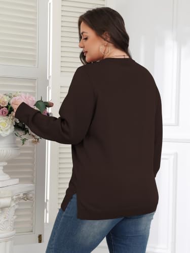 Image of BELAROI Women Plus Size Sweaters Long Sleeve Fall Pullover Sweater Tops