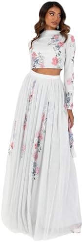 Maya Deluxe Women's Indian Traditional Dress for Women Outfit Lengha Choli Lehenga Saree Skirt and Top Dupatta Coord Set for Wedding Guest Top Skirt Coord (pack of 1)