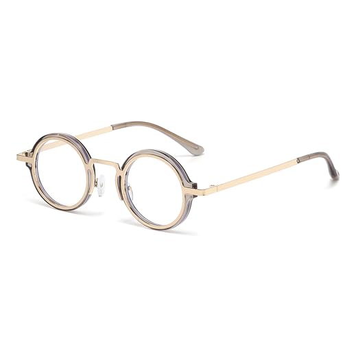 Image of Classic Round Glasses for men women Circle Blue Light Eyeglasses Hippie Style Non Prescription Eyewear