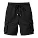 Cargo Shorts for Women Drawstring Elastic Waist Bermuda Shorts Summer Casual Hiking Travel Short Pants with Pockets Black