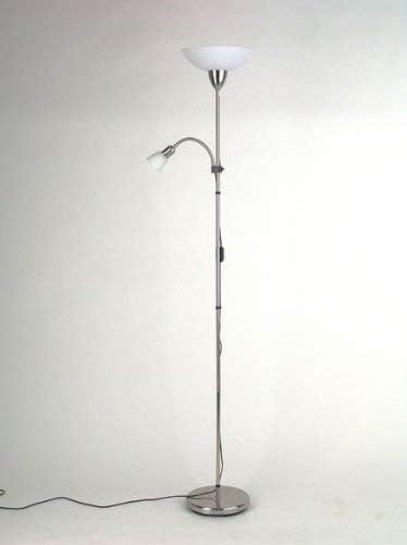 Brilliant Brilliant Darlington 27161/13 vloerlamp met 2 lampen, metaal/glas, E27, 60 W, staal photo 2