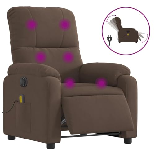 Sillón eléctrico reclinable marrón con masaje miniatura 4
