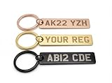 Personalised Number Plate Keyring – Stainless Steel Custom License Plate Keychain – Engraved Car Reg, Name or Date – Luxury New Driver Gift, Birthday, Car Enthusiast (Gold, Rose Gold, Black