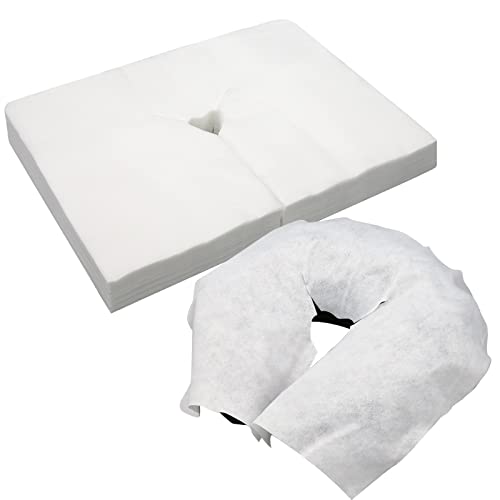 100PCS Upgrade Disposable Face Cradle Covers Medical-Grade Ultra Soft Luxurious Non-Sticking Massage Face Covers Large Disposable Headrest Covers for Massage Tables and Massage Chairs