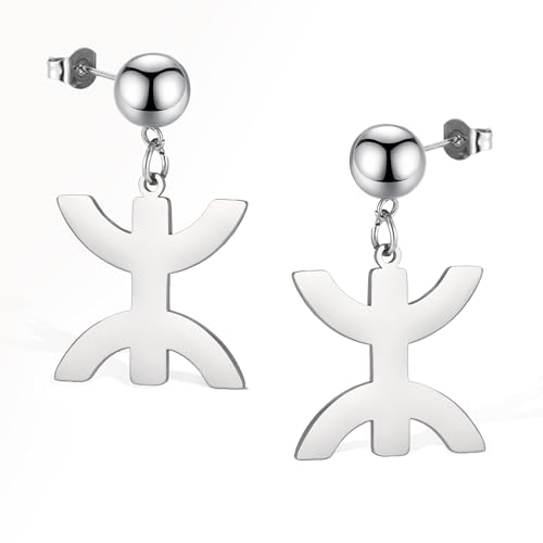 Boucles D'oreilles Symboles Berbères Africains pour Femmes En Acier inoxydable Africain Ethnique Berbères Tribu Musulman Arabe Afrique Symboles Goujons Drop...