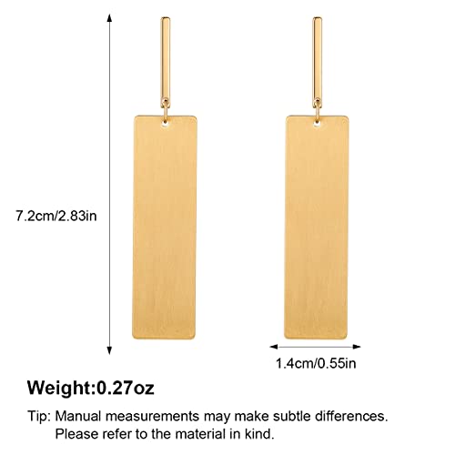 Rectangle Drop Dangle Earrings Gold Long Dangle Earrings For Women Geometric Earrings #TOP5