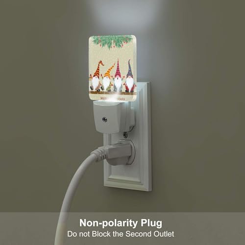 Image of Christmas Gnomes Night Light,Plug-in Nightlights Auto Sensor Night Lamp Dusk to Dawn Lamp Home Decor for Nursery Children Girls Boys
