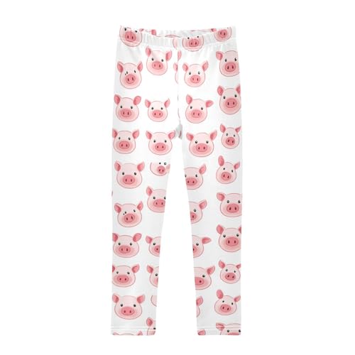 Cute Pig Girls' Leggings Toddler Doodles Funny Kids Yoga Pants Dance Active Tights 4T