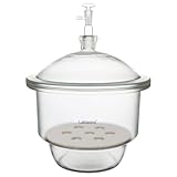 Labasics Glass Vacuum Desiccator, Glass Lab Vacuum Desiccator with Glass Vacuum Valve and Porcelain Plate for...