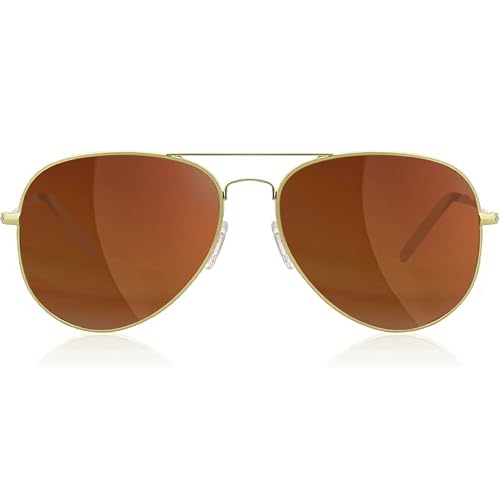 grinderPUNCH Unisex Aviator Sunglasses | Fashionable & Lightweight Frame Suits All Face Shapes | 100% UV Protection