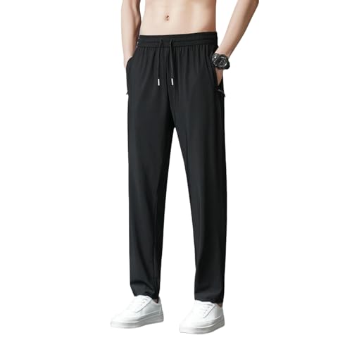 Men's Summer Thin Loose Straight Ice Silk Casual Pants