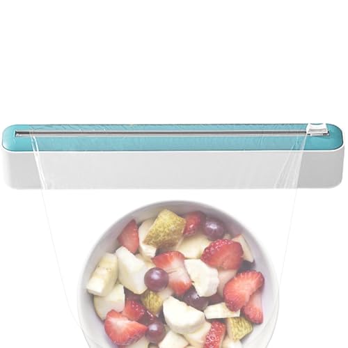 Organizador magnético para envolturas – Caja cortadora de película de , estante de almacenamiento de papel de cocina, soporte para el hogar, herramienta de corte para encimeras, estación de