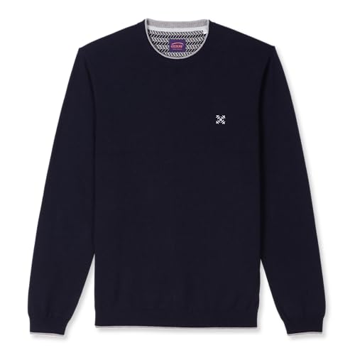 OXBOW P0PERONI Pull col Rond Essentiel uni Deep Marine Chiné