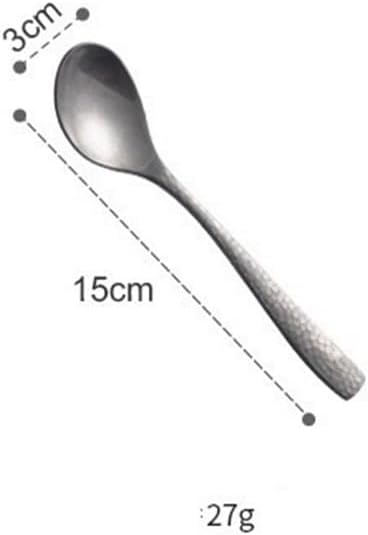 Silverware Flatware Set, 1/4/6/8/10/12 Pieces Hammer Matte Retro Coffee Stirring Spoon Tea Spoon 304 Stainless Steel Dessert Retro Spoon(10 Pieces)