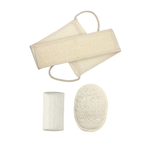 Loofah Organic Set, Bath Sponge, Body Shower Skin Cleansing Wash Sponge and Scrubbing Sponge for Kitchen (ONE Set)