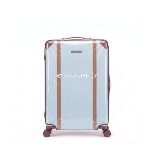 Image of Assembly Vintage Trolley Bag Set of 2 20, 24 Inch (55 & 65 cm) Hard Shell Polycarbonate Luggage Set Retro Classic Design with TSA Lock 8 Spinner Wheels Blue