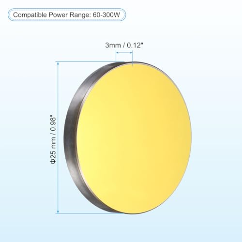 Miroir laser Si doré 25 mm pour stopper la surchauffe optique CO2