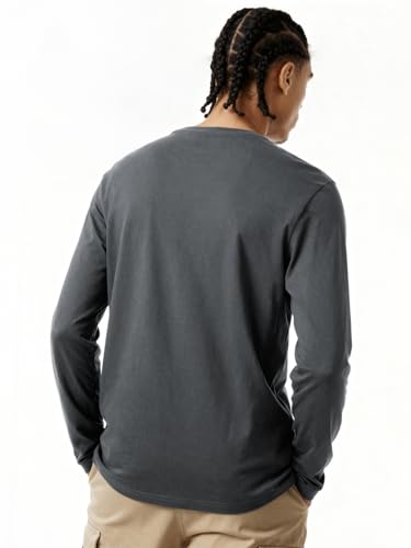 Image of DAMENSCH Fluid Full Sleeve T Shirt for Men; Cotton Stretch Tshirt for Man; No-Fade Colours Casual Shirts; Super Soft Fabric T Shirt for Men Cotton