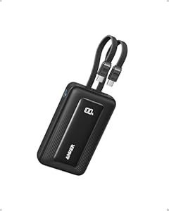 Anker Zolo Powerbank (2025 Upgrade), 45W Schnellladung, 20000 mAh Akku-Pack, Zwei integrierte USB-C Kabel, 1 USB-C und 1 USB-A Port, für iPhone 17/16-Serie, Galaxy, MacBook und mehr