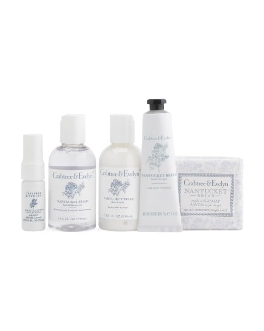 Crabtree & Evelyn Nantucket Briar Personal Travel Bath Set (6 Pieces - (3oz) bath and shower gel (3oz) body lotion (0.9oz) hand cream (0.33oz) body mist (3.5oz) soap 1 cosmetic bag) image 5