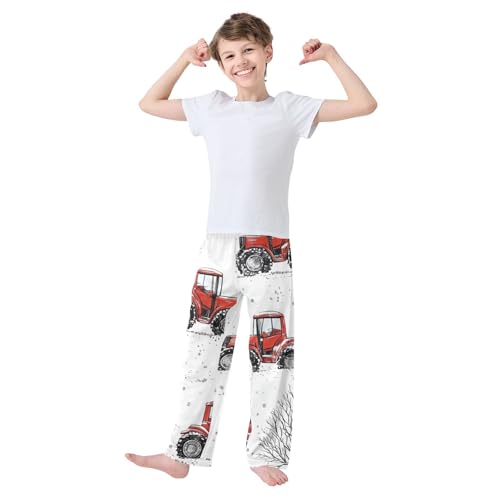 ZZXXB Tractor and Trees Boys Long Pants Soft Trousers Elastic Waist Kids Lounge Bottoms with Pockets S-XL3