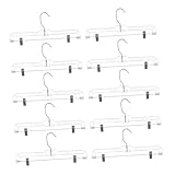 VALICLUD 10 Piezas Perchas para Pantalones Ajustables con Clips de Premium Transparente y Expandible para Faldas y Ropa Variada Ahorro de Espacio Armarios y Tiendas