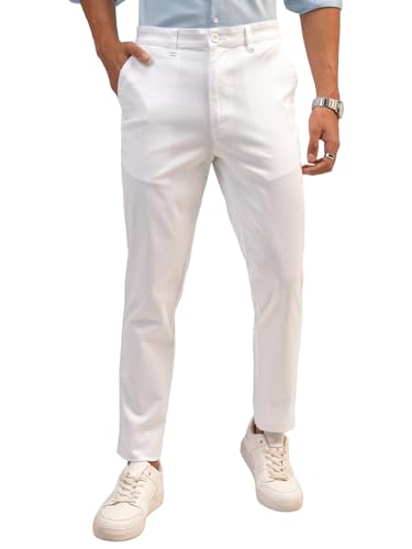 Image of Highlander Men's Slim Fit Formal Trousers | Ankle Length |Smart Trousers for Men | Chino Trousers for Men|Elegant Design | Comfortable Fabric for Daily Work & Formal Occasions